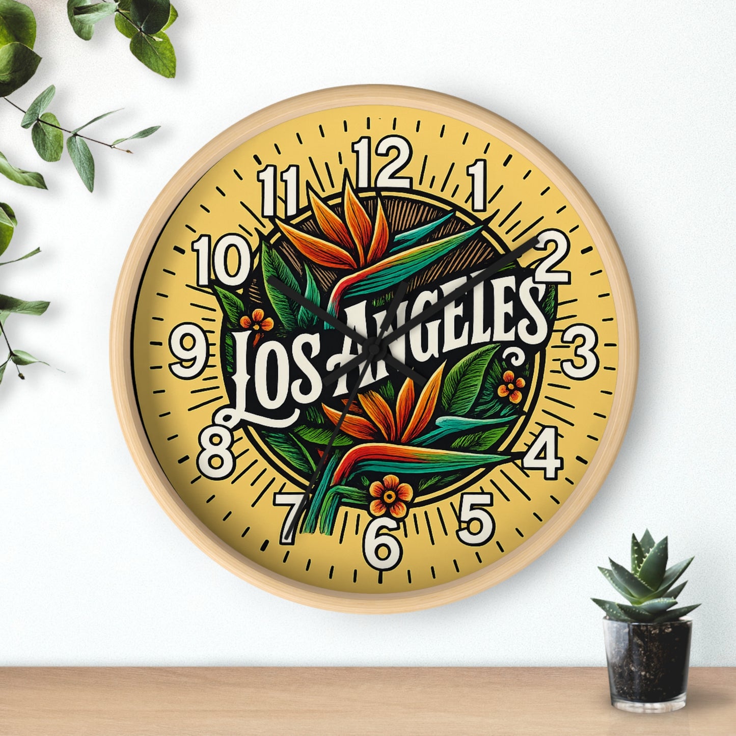 Los Angeles Glow In The Dark Wall Clock New!