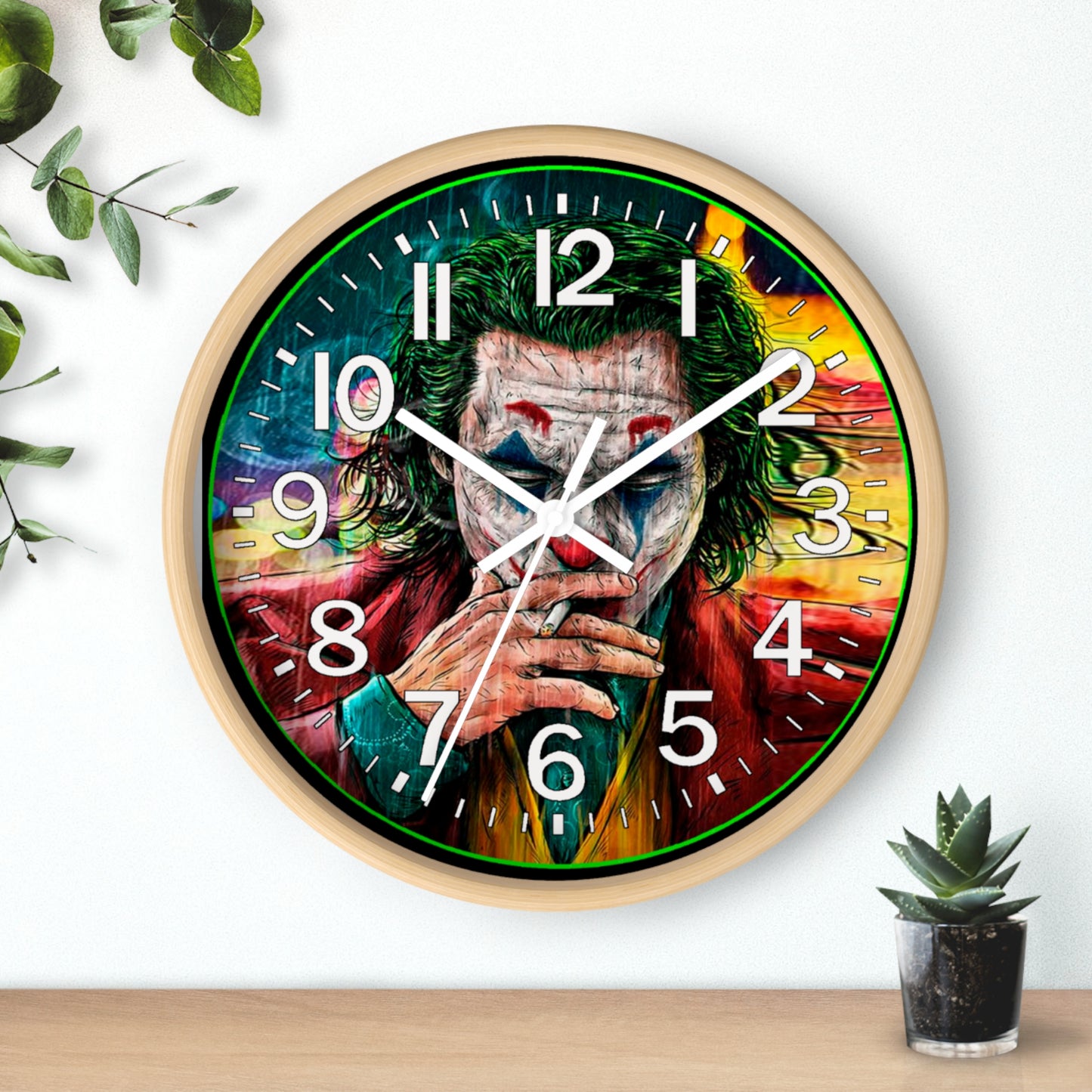 Music Studio Wall Clock - The Joker Smoking Cigarette Bar Wall Clock