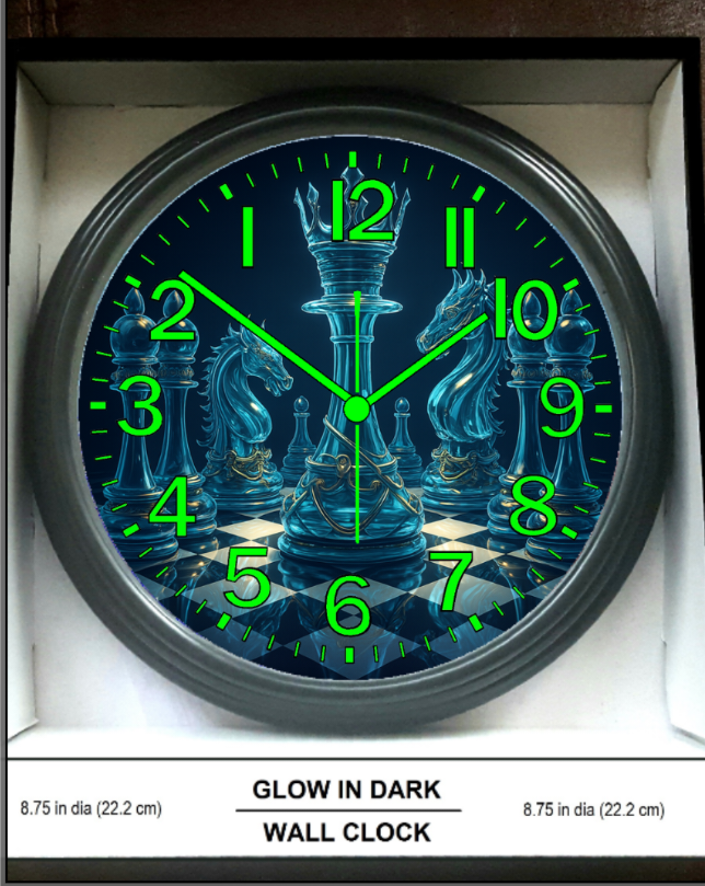 Glow-in-Dark Reverse Clock Chess Board - Ancient Wisdom Meets Modern Gaming