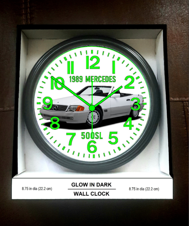 1989 500 SI Mercedes-Benz Glow In The Dark Wall Clock New!