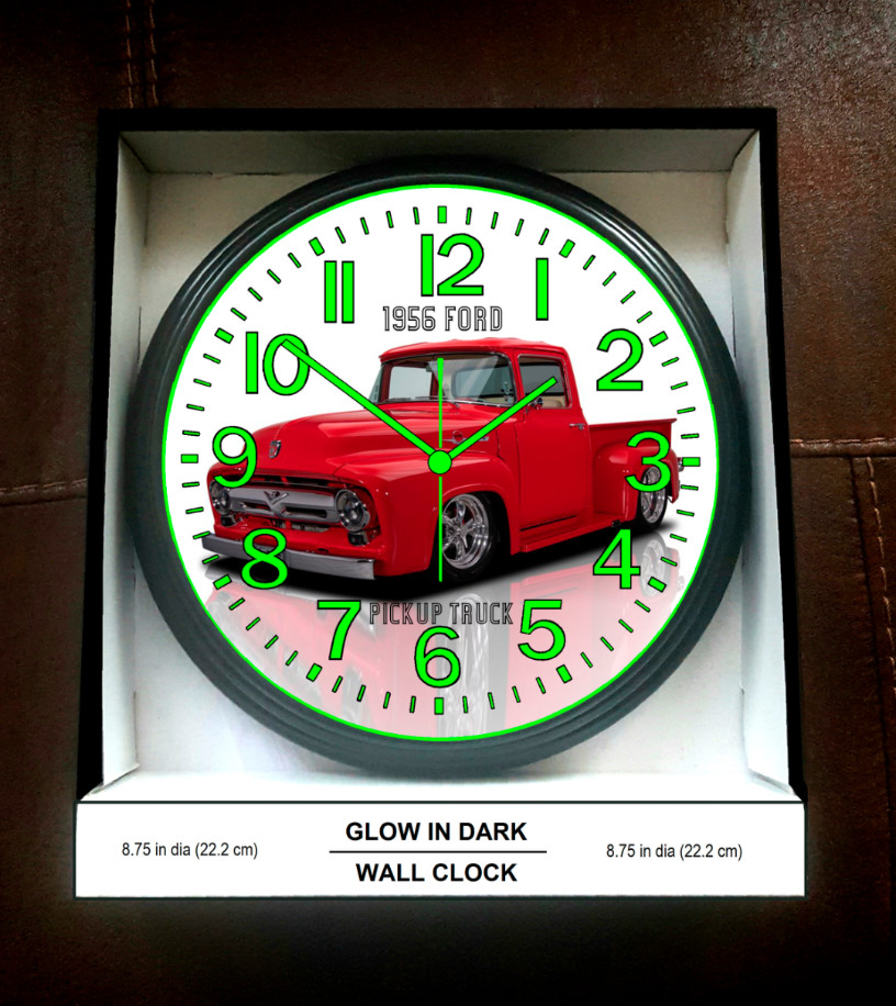 1956 Ford Truck Glow In The Dark Wall Clock New!