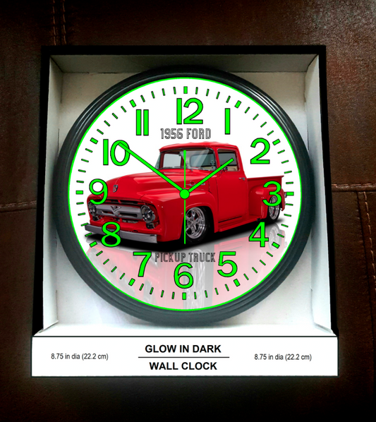1956 Ford Truck Glow In The Dark Wall Clock New!