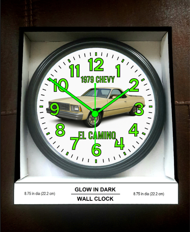 1979 Chevy El Camino Glow In The Dark Wall Clock New!
