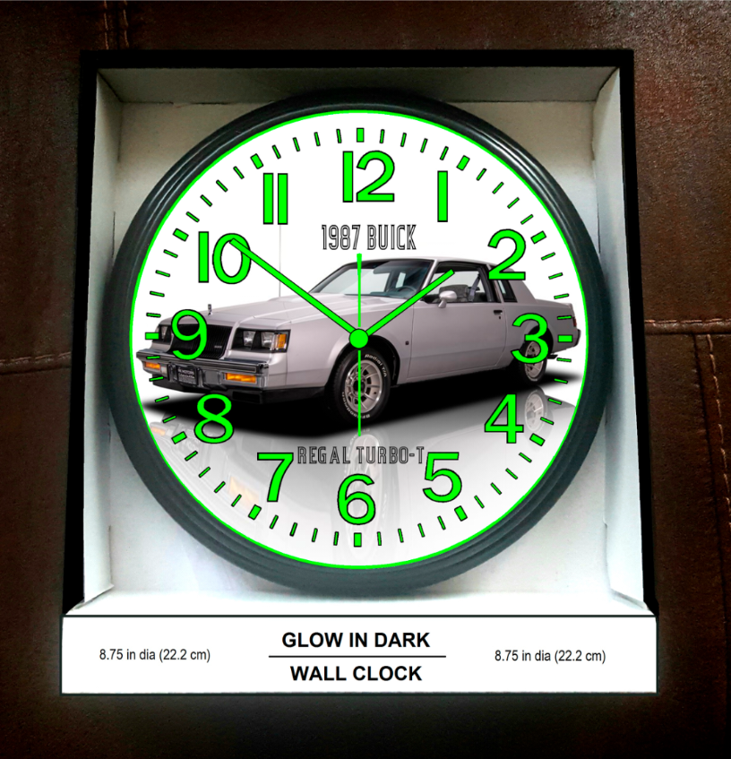 1987 Buick Regal Turbo Glow In The Dark Wall Clock New!