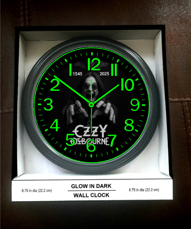Ozzy Osbourne Glow-in-Dark Reverse Wall Clock