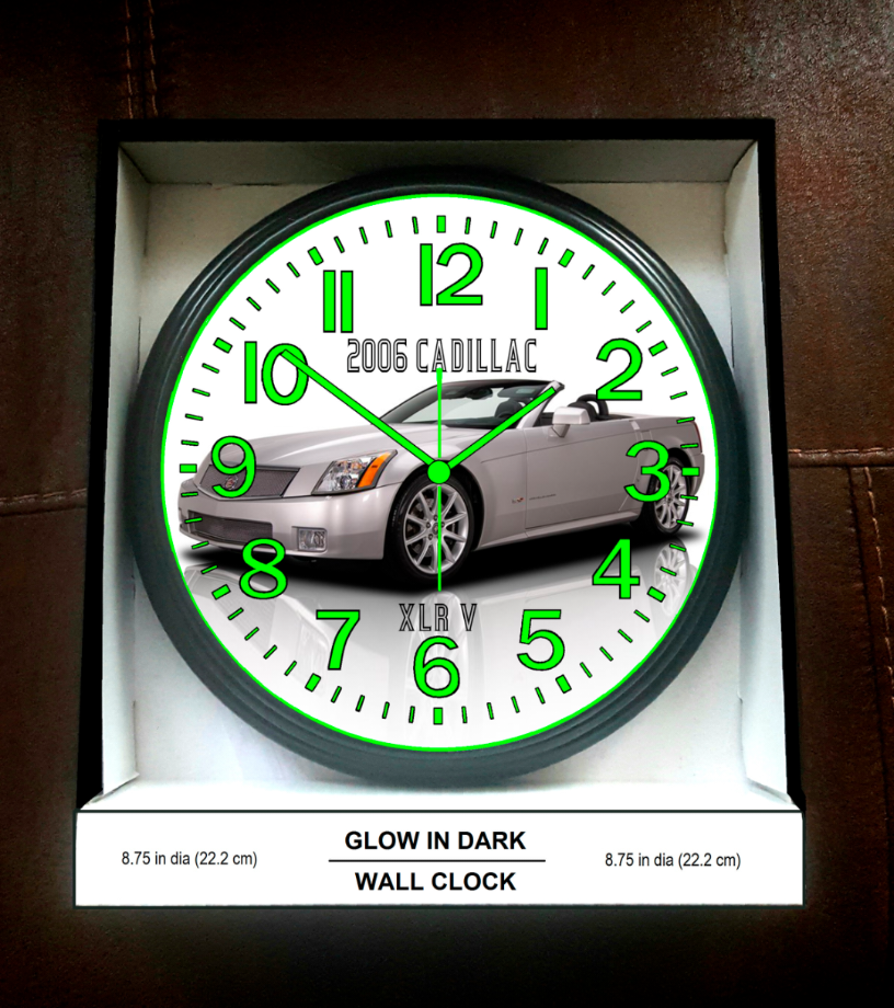 2006 Cadillac XLR Glow In The Dark Wall Clock New!