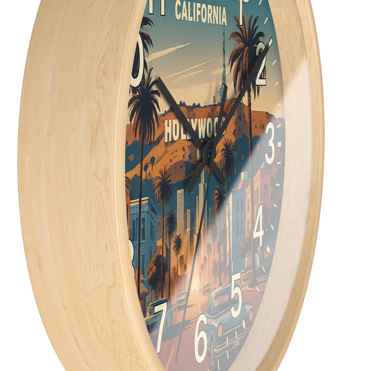 Hollywood Los Angeles Glow In The Dark Wall Clock New!