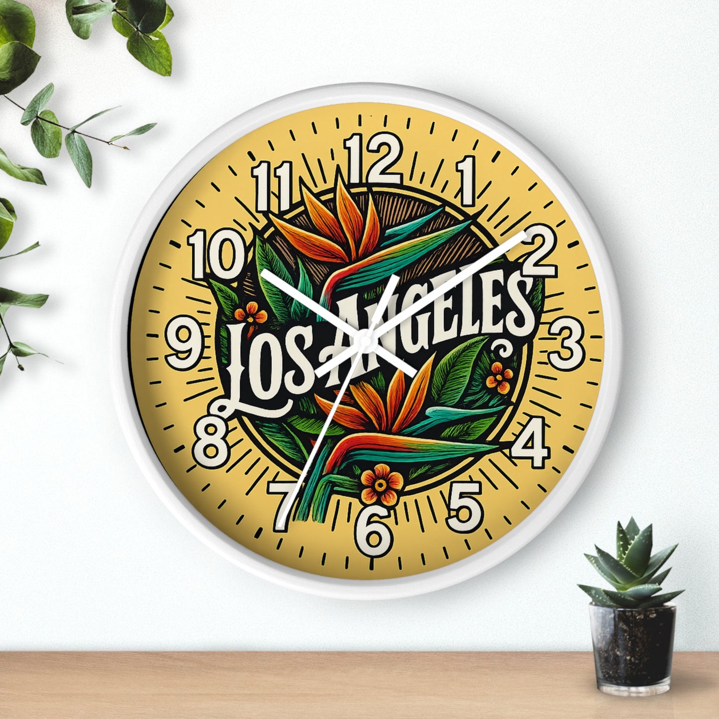 Los Angeles Glow In The Dark Wall Clock New!