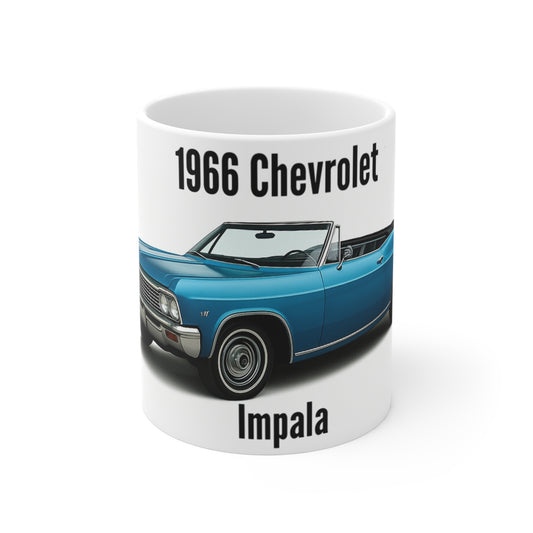 1966 Chevrolet Impala Mug - Classic Car Lover Gift, Vintage Car Mug, Auto Enthusiast Coffee Cup, Retro Vehicle Merchandise, Birthday Present