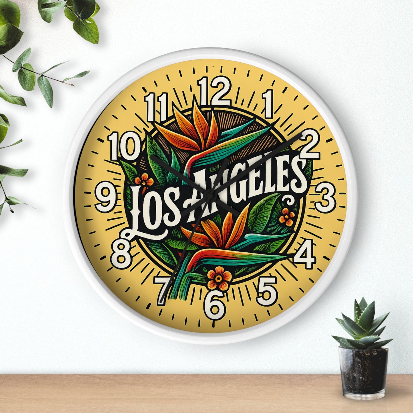 Los Angeles Glow In The Dark Wall Clock New!
