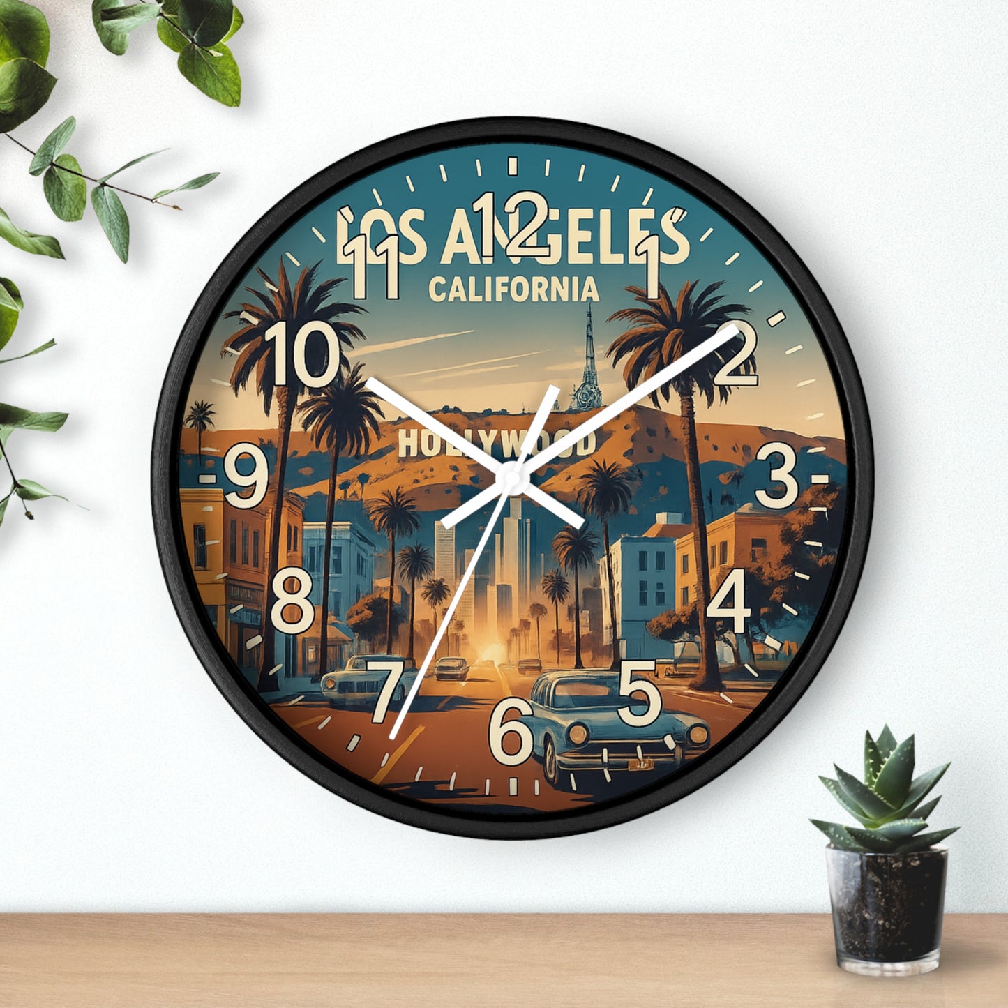 Hollywood Los Angeles Glow In The Dark Wall Clock New!