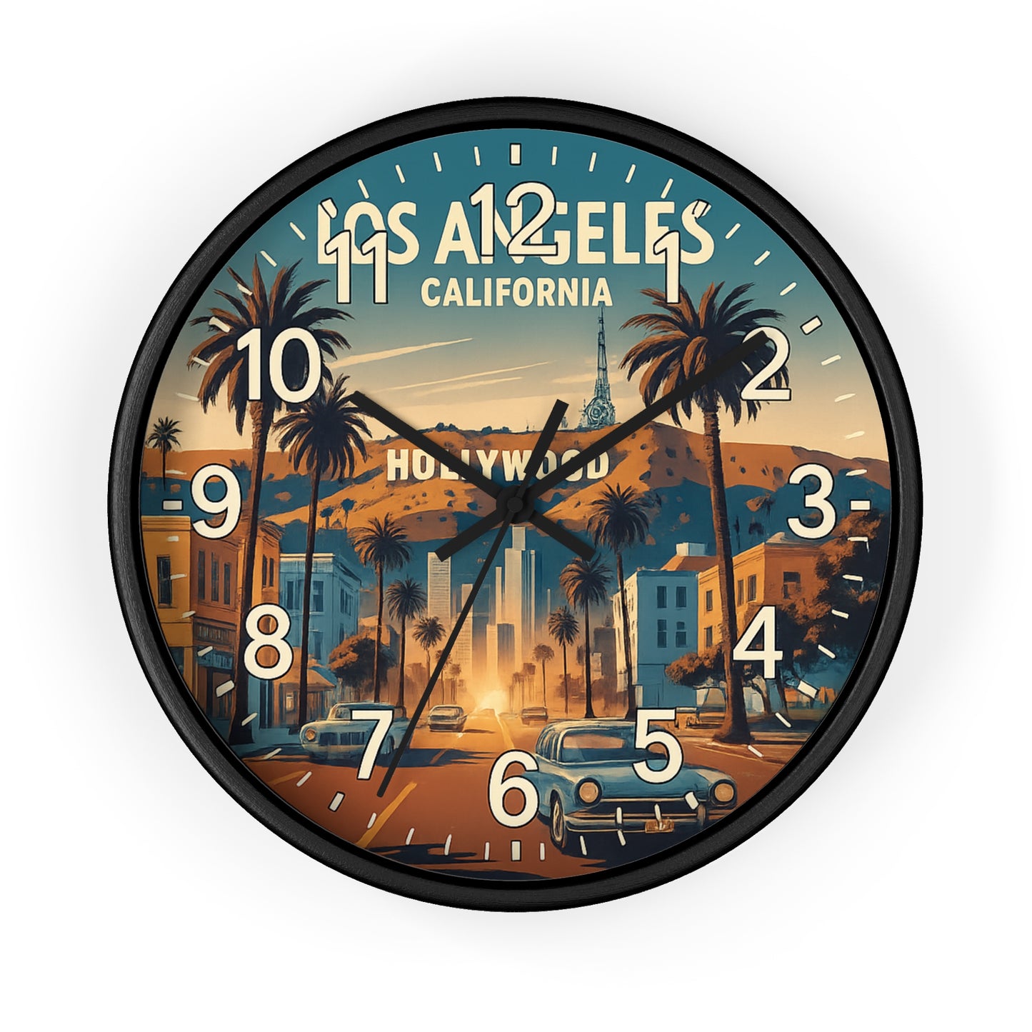 Hollywood Los Angeles Glow In The Dark Wall Clock New!