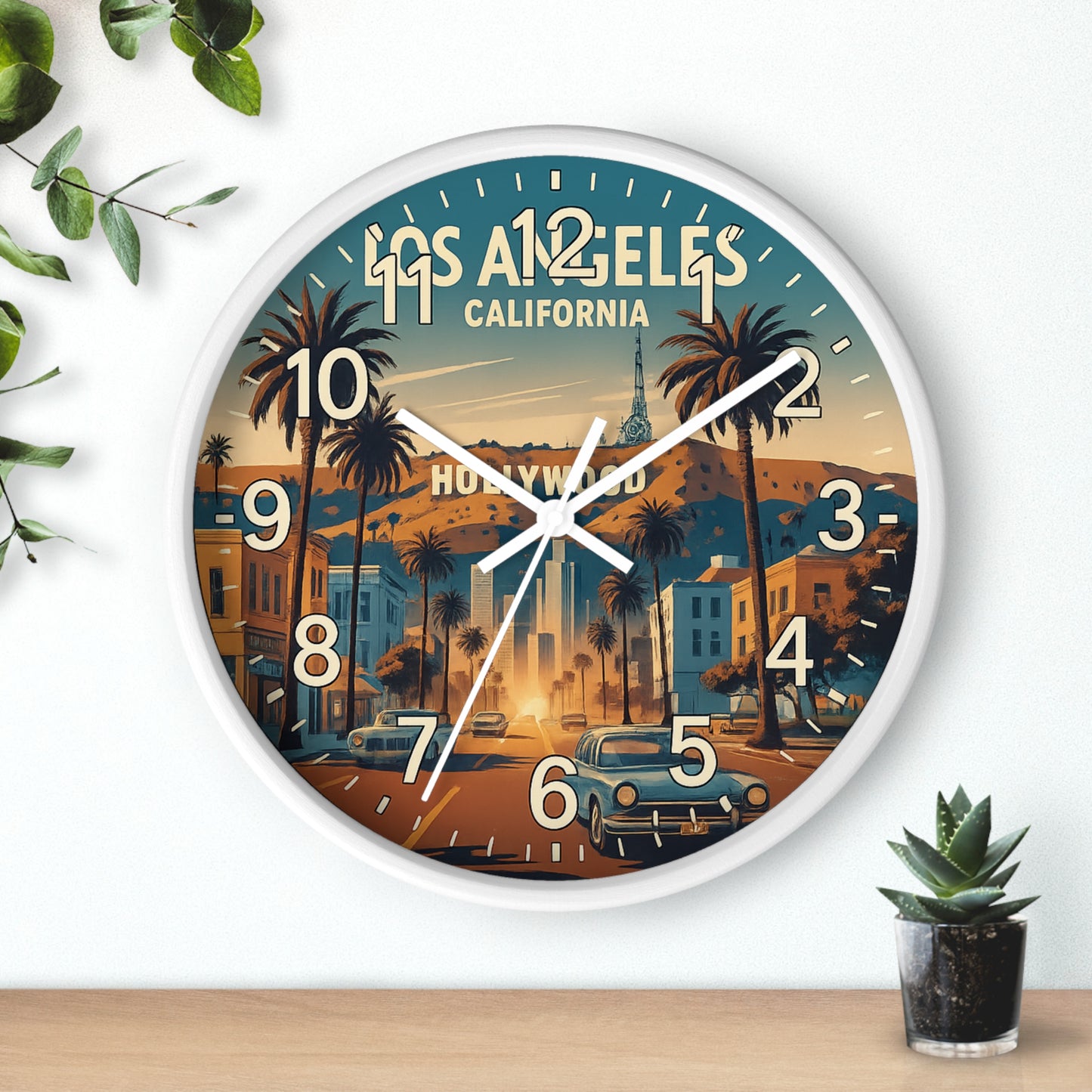 Hollywood Los Angeles Glow In The Dark Wall Clock New!