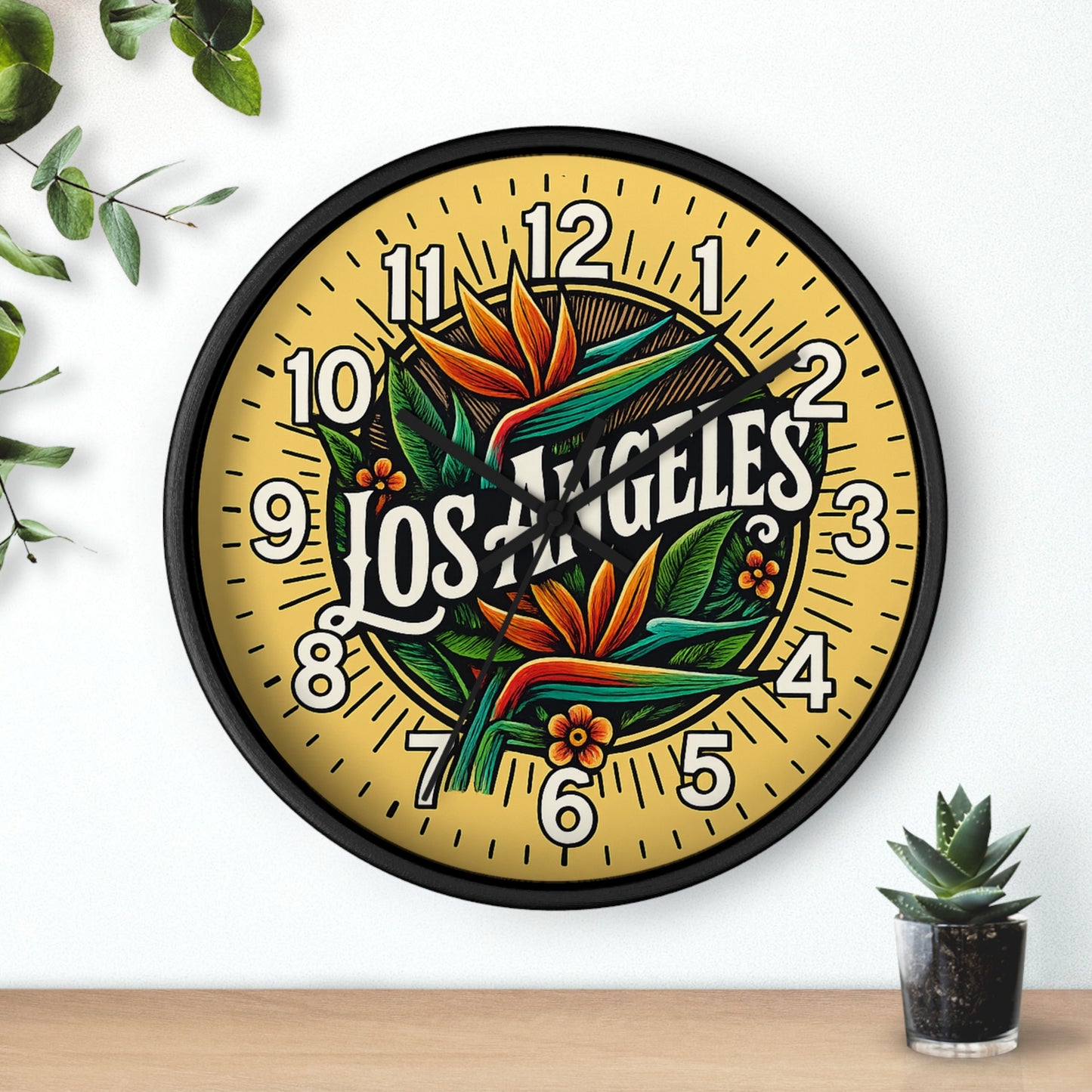 Los Angeles Glow In The Dark Wall Clock New!