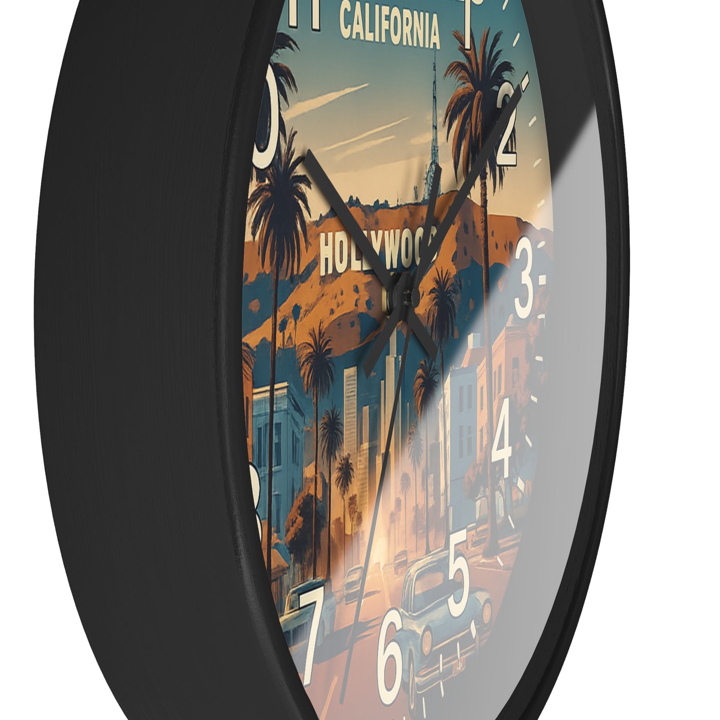 Hollywood Los Angeles Glow In The Dark Wall Clock New!
