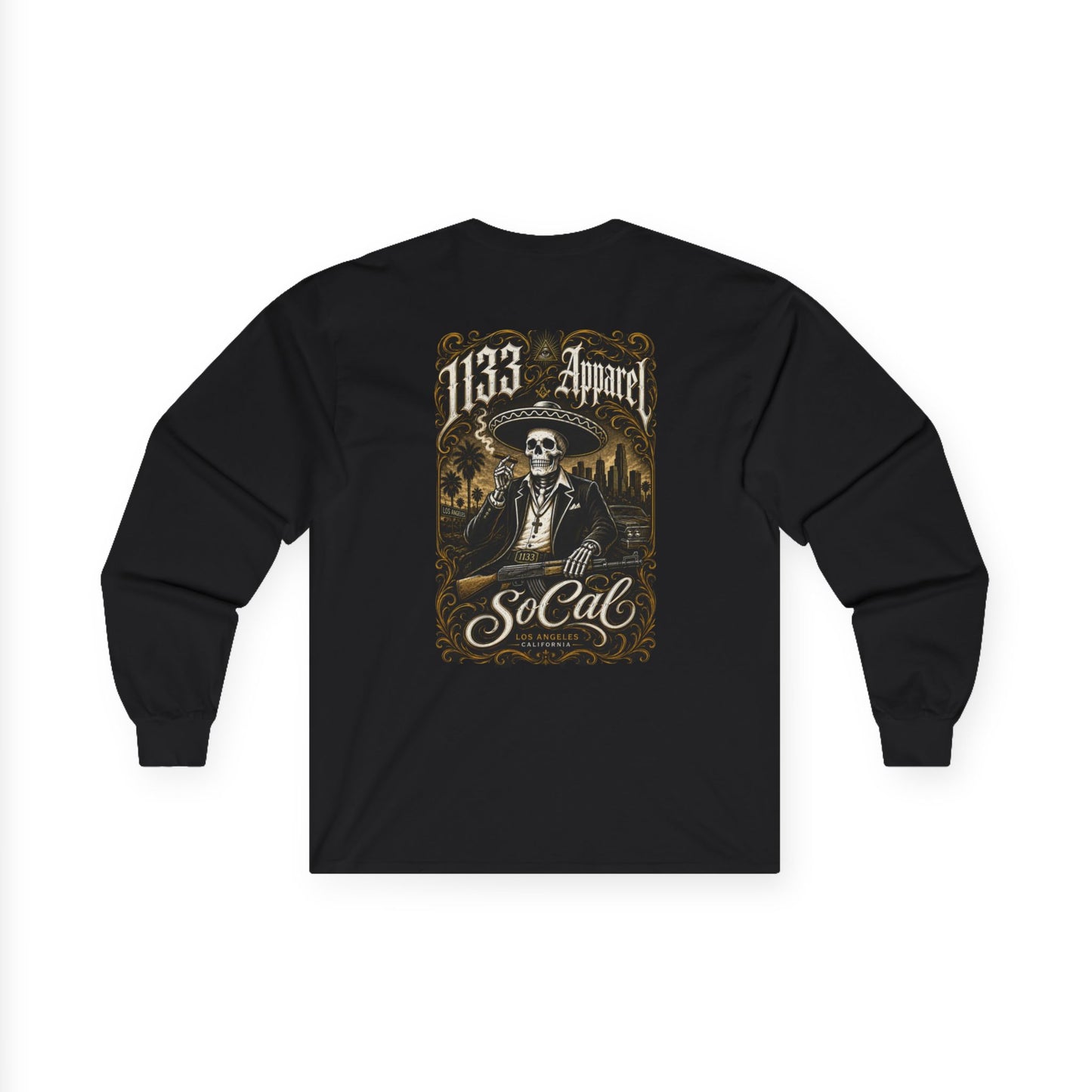 SoCal 1133 Apparel Skeleton Long Sleeve Tee — Vintage Chicano Streetwear