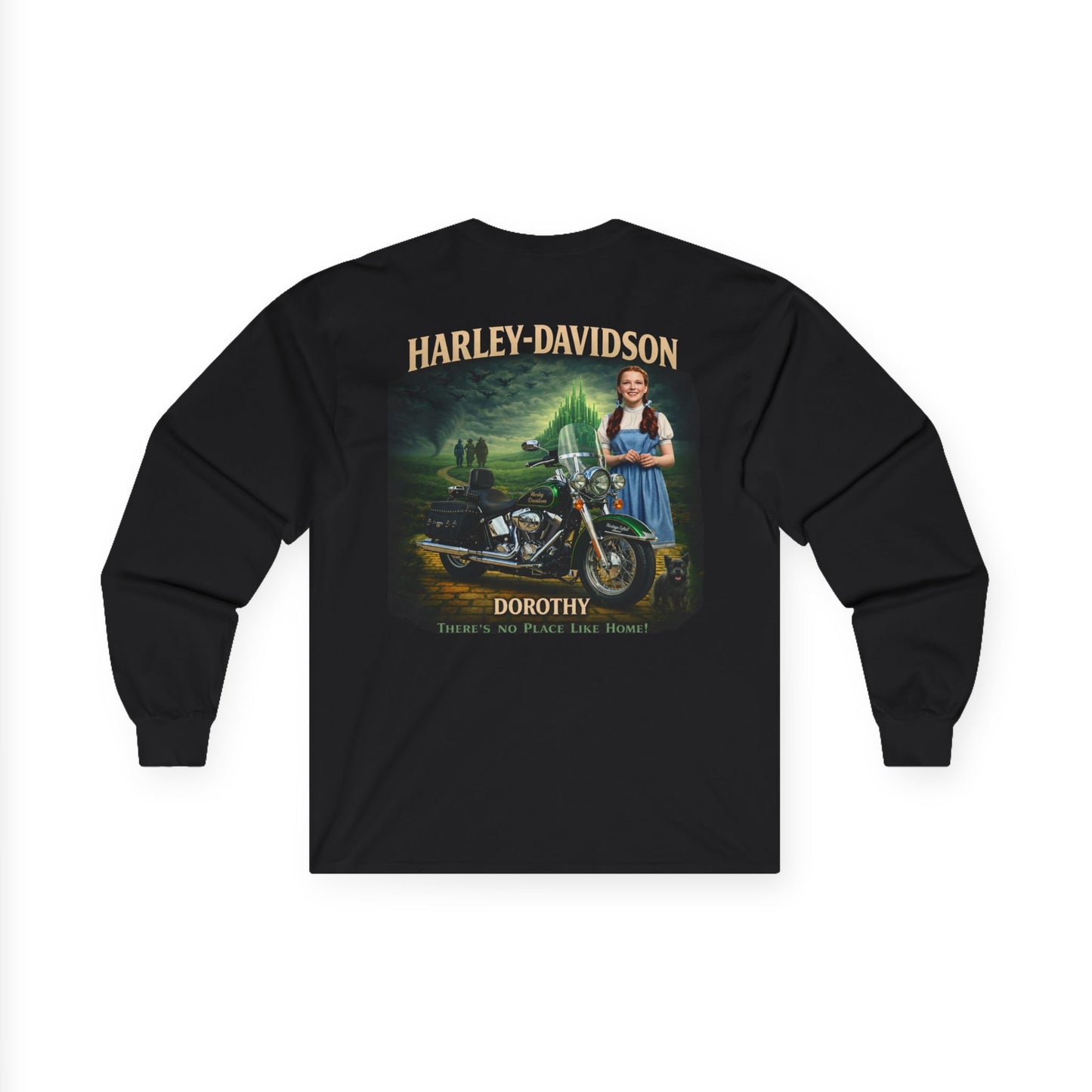 Long Sleeve Tee — Harley-Davidson "Dorothy" Motorcycle Wizard of Oz Graphic