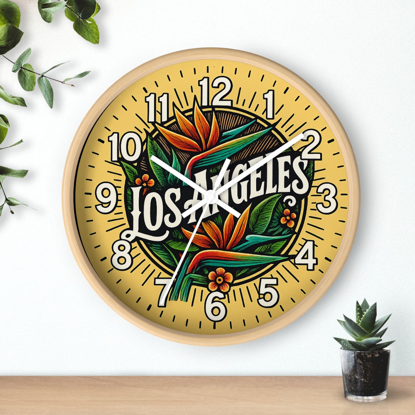 Los Angeles Glow In The Dark Wall Clock New!
