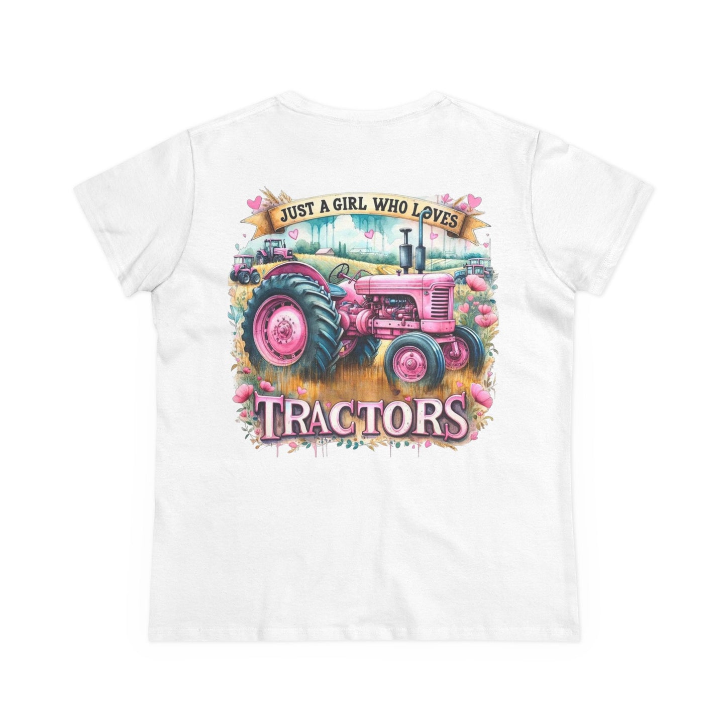 Tractor Lover Tee, Just a Girl Who Loves Tractors Shirt, Farming Apparel, Country Style Tee, Gift for Farm Girls