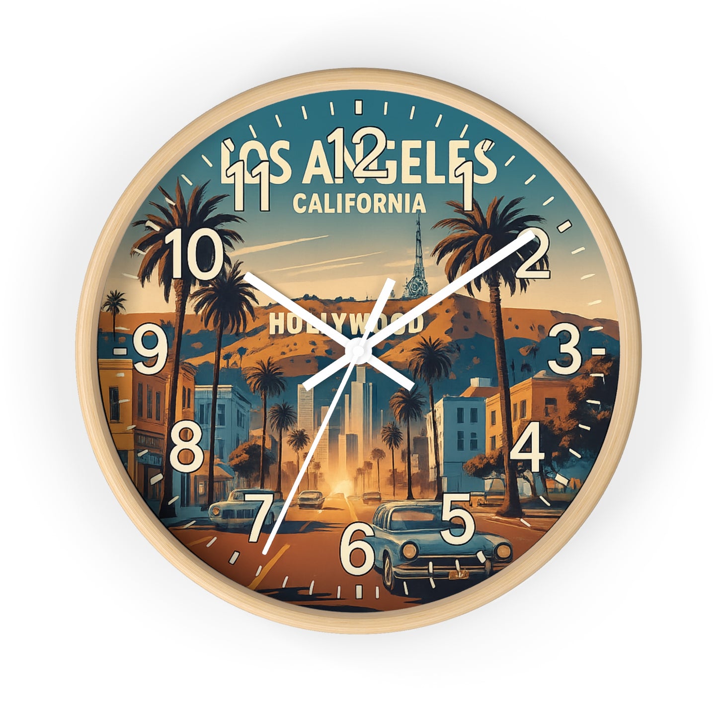 Hollywood Los Angeles Glow In The Dark Wall Clock New!