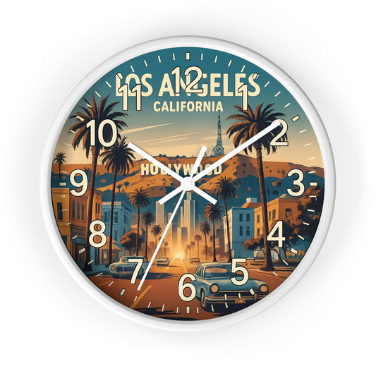 Hollywood Los Angeles Glow In The Dark Wall Clock New!