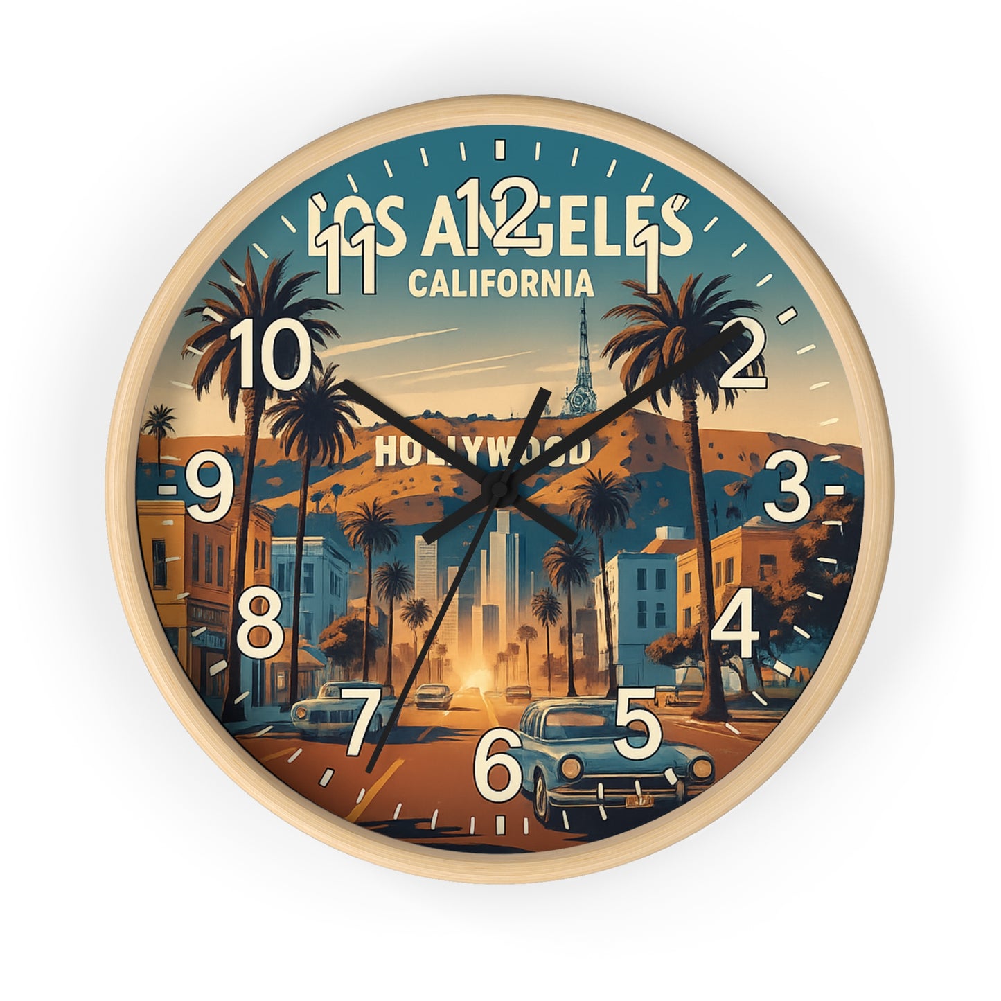 Hollywood Los Angeles Glow In The Dark Wall Clock New!