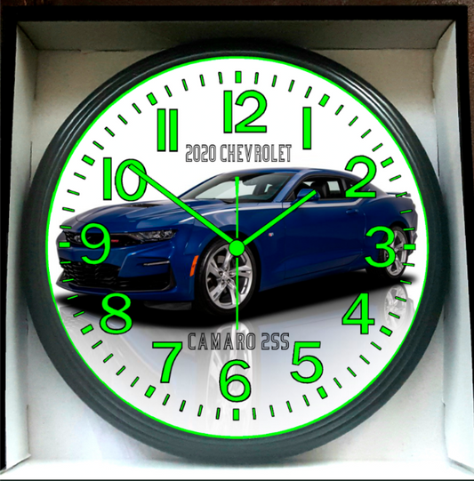2020 Chevrolet Chevy Camaro Glow In The Dark Wall Clock New!