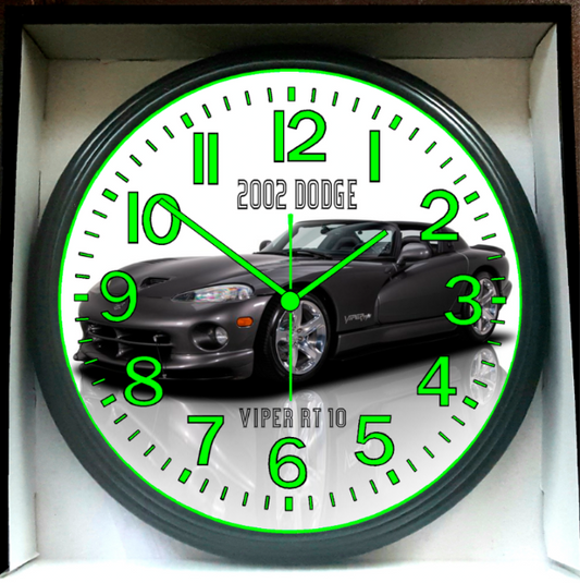 2002 Dodge Viper Glow In The Dark Wall Clock New!