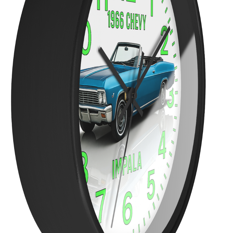 1966 Impala Chevy Chevrolet Impala Convertible Glow In The Dark Wall Clock New!