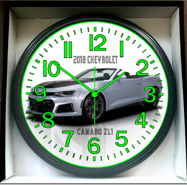 2008 Chevy Chevrolet Camaro Convertible Glow In The Dark Wall Clock New!