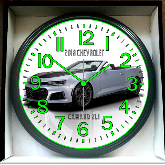 2008 Chevy Chevrolet Camaro Convertible Glow In The Dark Wall Clock New!