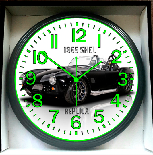 1965 Shelby Cobra Glow-in-Dark Wall Clock New!