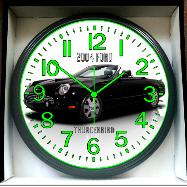 2004 Ford Thunderbird Glow In The Dark Wall Clock New!