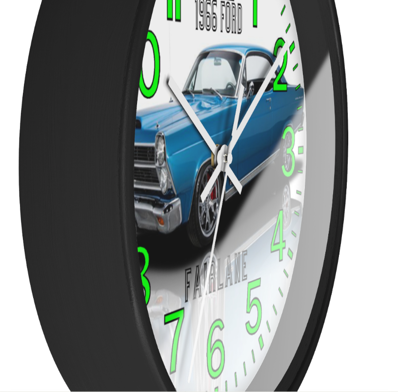 1966 Ford Fairlane Glow In The Dark Wall Clock New!