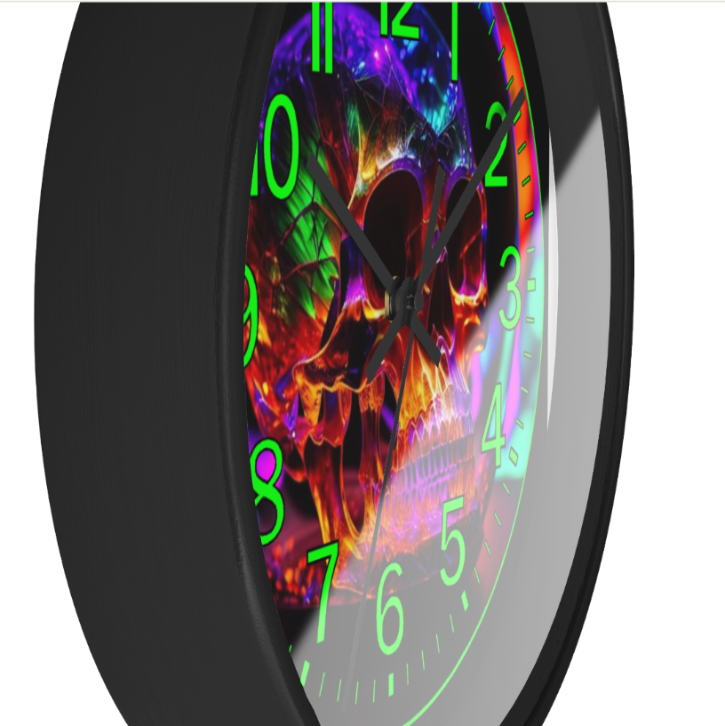 Skull Blacklight Glow In The Dark Wall Clock New!