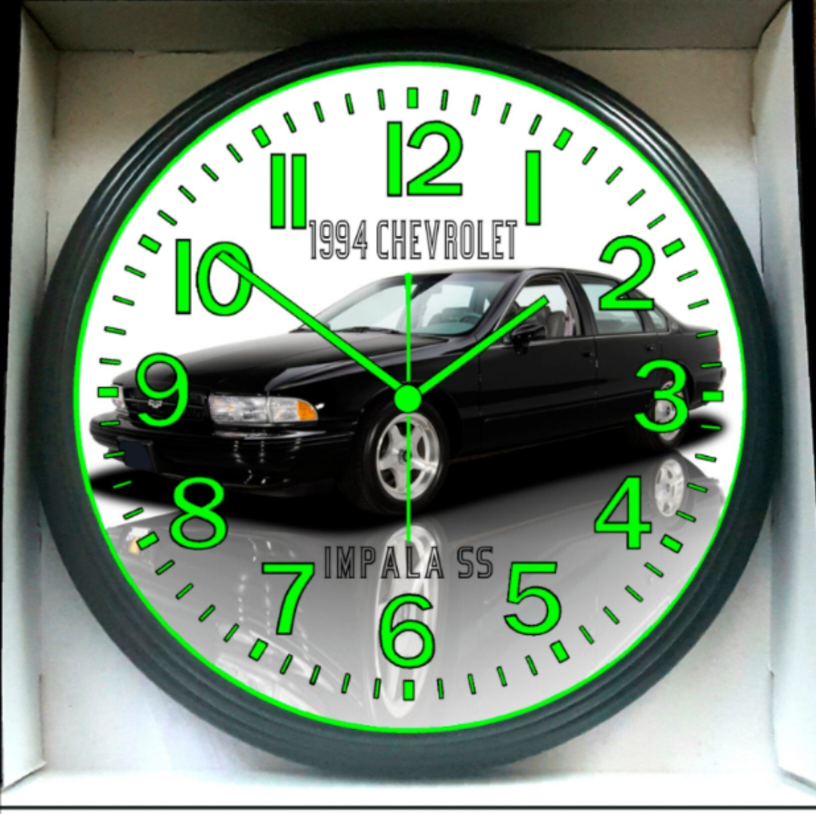 1994 Chevrolet Impala SS Glow In The Dark Wall Clock New!