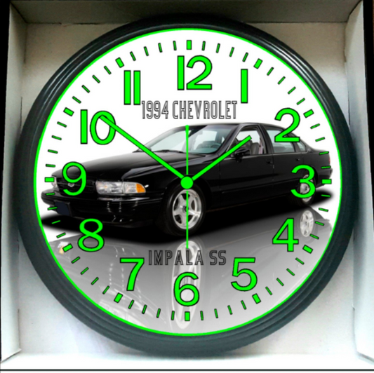 1994 Chevrolet Impala SS Glow In The Dark Wall Clock New!