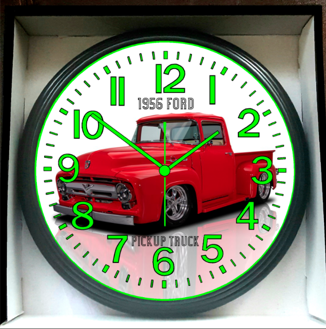 1956 Ford Truck Glow In The Dark Wall Clock New!