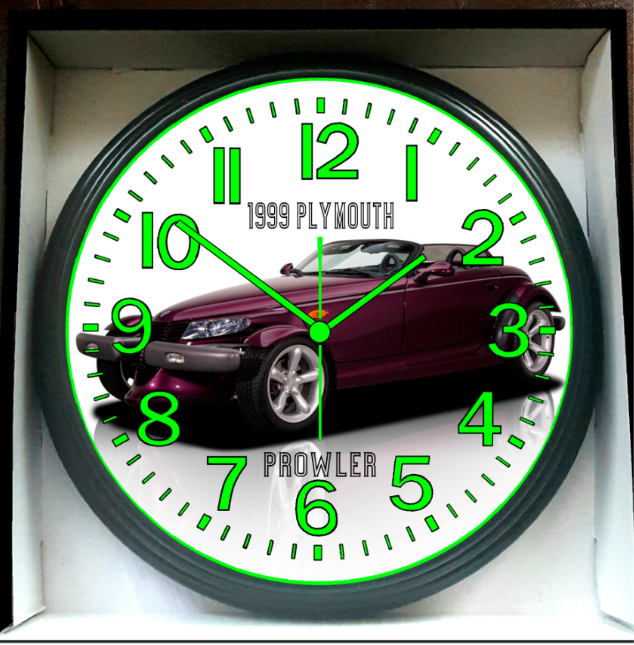 1999 Plymouth Prowler Glow In The Dark Wall Clock New!