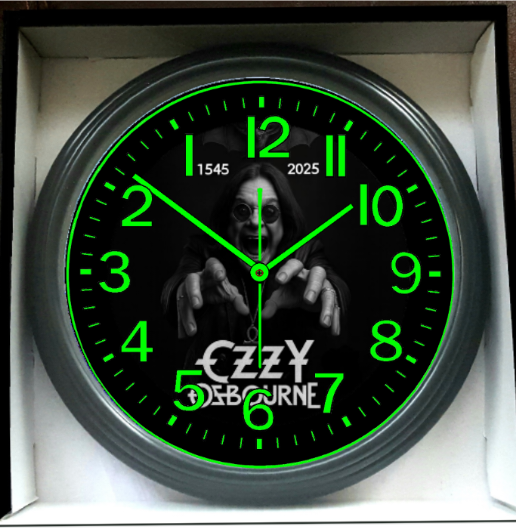 Ozzy Osbourne Glow-in-Dark Reverse Wall Clock