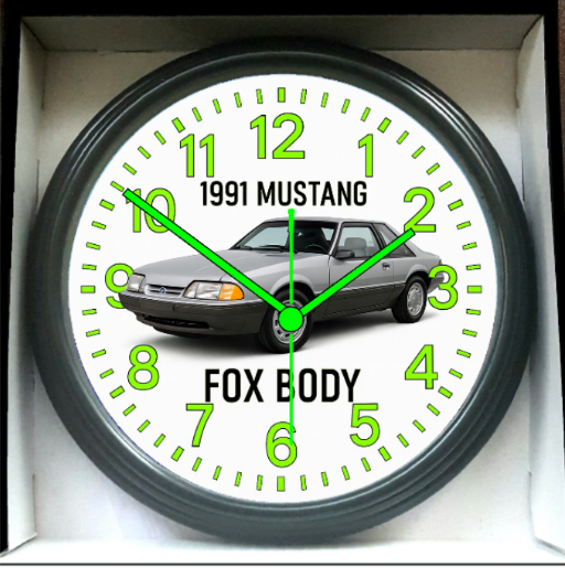 1991 Ford Mustang Fox Body Glow In The Dark Wall Clock New!