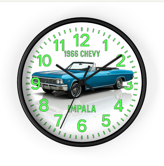1966 Impala Chevy Chevrolet Impala Convertible Glow In The Dark Wall Clock New!