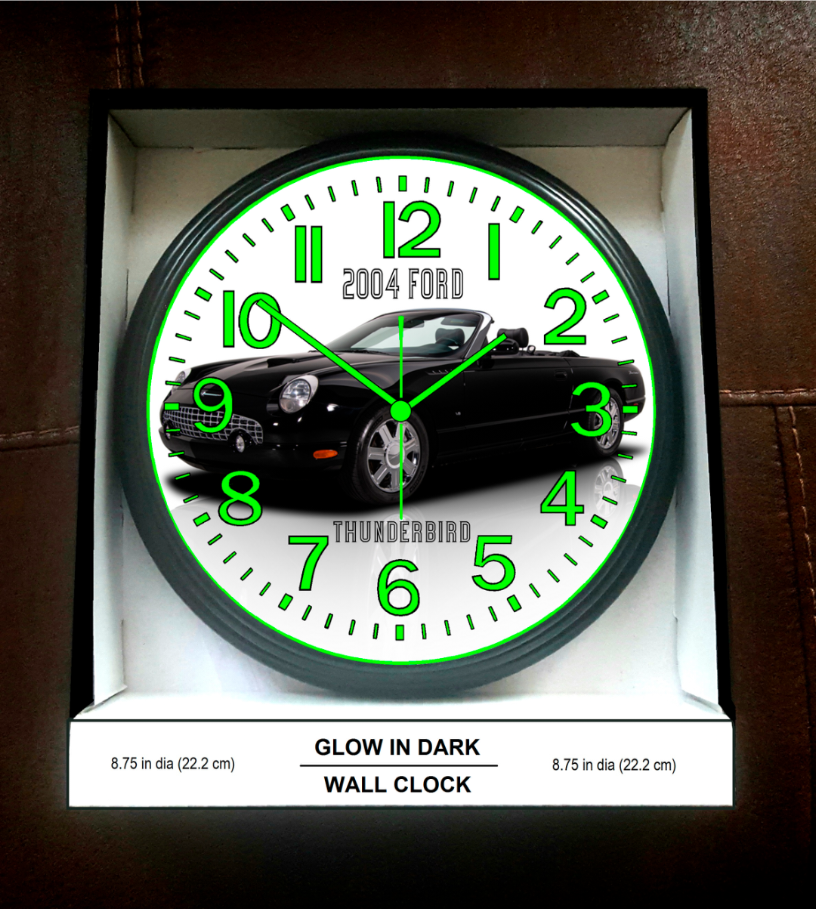 2004 Ford Thunderbird Glow In The Dark Wall Clock New!