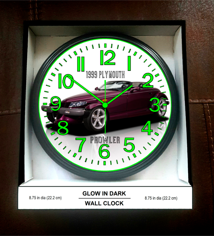 1999 Plymouth Prowler Glow In The Dark Wall Clock New!
