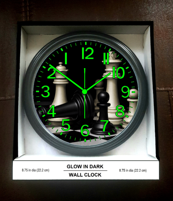 Glow-in-Dark Reverse Clock Chess Board - Ancient Wisdom Meets Modern Gaming