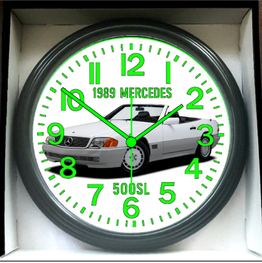 1989 500 SI Mercedes-Benz Glow In The Dark Wall Clock New!